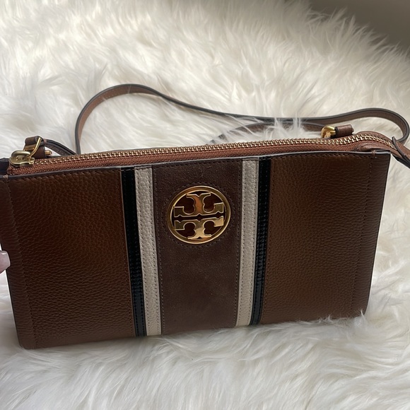 COPY - EUC Tory Burch Carson Striped Leather Crossbody - Picture 2 of 10